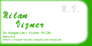 milan vizner business card